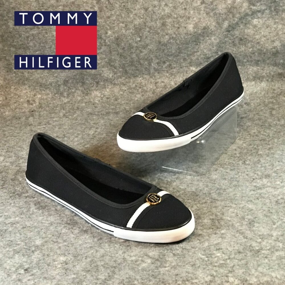 Tommy Hilfiger Women's Slip on Loafer Black Textile Shoes
